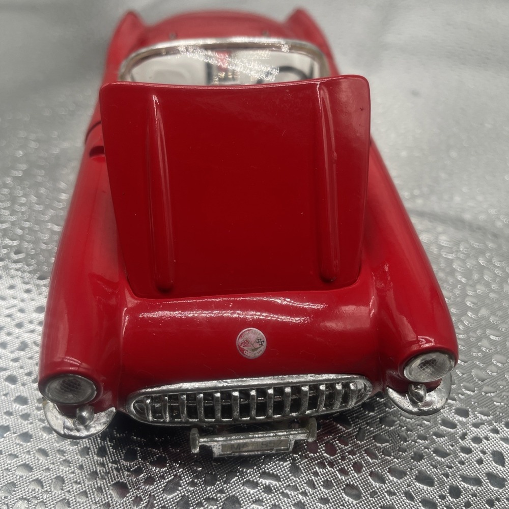 Vintage 1957 Red Corvette Convertible Fuel Injection Diecast Metal Toy Car - Picture 4 of 16